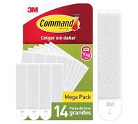 Command Tiras Adhesivas para Colgar Cuadros Grandes, 14 Pares (28 Tiras) Blancas - Soporta Hasta 7 kg - Para Marcos, Espejos y Adornos - Sin Agujeros ni Taladro