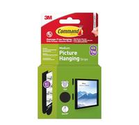 Command Tiras adhesivas para colgar cuadros, medianas, 6 pares (12 tiras) color negro, para fotos, marcos, espejos, decoración de pared, colgar sin daños