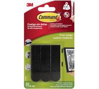 Command Tiras Adhesivas para Colgar Cuadros, Negro - 4 Pares de Tiras Adhesivas Medianas - Para Marcos, Espejos y Otros Adornos - Colgar Sin Agujeros y Sin Taladrar - Soporta Hasta 5,4 kg
