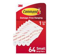 Command Tiras adhesivas pequeñas de repuesto, tiras adhesivas de pared colgantes sin daños para pequeños ganchos de pared interiores, sin herramientas, tiras adhesivas extraíbles para espacios