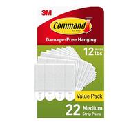 Command Tiras medianas para colgar cuadros [extraíbles]: 22 pairs (Blanco)