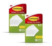 Command Tiras pequeñas para colgar cuadros de 4 libras, 36 pares (72 tiras), colgadores de cuadros colgantes sin herramientas, tiras adhesivas blancas para decoración del hogar, tiras adhesivas