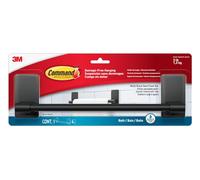 Command Toallero de Baño, Negro Mate - Toallero de Pared Adhesivo, 30cm, 1 Barra + 4 Tiras Adhesivas Resistente al Agua, Instalación Fácil sin Dañar Paredes, sin Taladro, Accesorios para Baño y Cocina