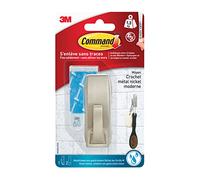 Command WMR02-BN - Ganchos metálicos M (1,4kg, cuadrado, 1 gancho, 2 bandas, cromo)