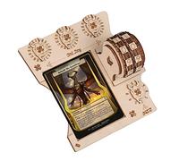 Commander EDH Command Zone - Bandeja con contador de vida de madera compatible con Magic The Gathering, MTG