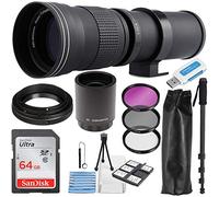 Commander Optics Super 420-800 mm/1600 mm (con teleconvertidor 2x) f/8 lente de zoom manual para cámaras Nikon F Mount DSLR + kit de accesorios esenciales para fotos