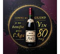 Comme un grand VIN, je me bonifie avec l'âge: Livre d'or anniversaire 80 ans 1945: 120 pages/ 21x21 cm