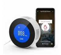 CommerceXone Detector de Gas Metano CH4 Wi-Fi con App | Alarma 85 dB, Pantalla LCD | Certificado EN 50194 | Compatible con Alexa/Google Home | Instalación en Techo para Cocina/Caldera