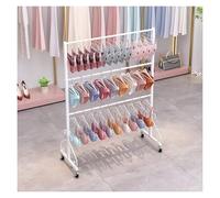 Commercial Bra Hanging Holder, Portable Tank Tops/Underwear/Panties Display Rack for Retail Store/Closet, with 360° Rotatable Wheels, 60 80 100 120 150 cm Long(White,Length-150cm(59in))