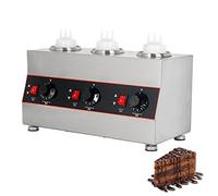 Commercial Chocolate Heater Sauce Warmer, 160W/320W/480W Electric Stainless Steel 1/2/3 Bottles Multifunction Soy Jam Heater Chocolate Butter Cheese Fondue Warmer, 30-85℃/86-185℉ Adjustable,C