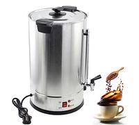 Commercial Coffee Urn 100 Cups, Stainless Steel Large Coffee Dispenser with Strainer Basket, 1600W Electric Coffee Maker Urn for Quick Brewing, Hot Water Urn with Water level line