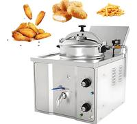 Commercial Electric Countertop Pressure Fryer Large Air Fryer,16l Electric Chicken Fried Stove,Food Oven Fryer, Fried Delicacies, Stainless Steel 3000w