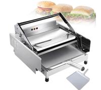 Commercial Electric Hamburger Toaster, Double-Layer Bun Steamer with 0-3min Timer & 50-300℃ Adjustable Temp, 6/12 Slice for Restaurant(Small)