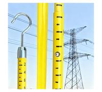 Commercial Electric Power Measurement Rod 1/2/ 3/4 Pack, Lightweight High Voltage Measuring Stick, Bridge Height Checks Pole, 10kv-220kv Voltage(Orange Yellow-2 Pack,15m(49ft))