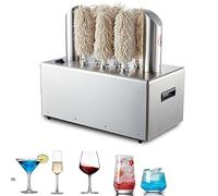 Commercial Glass Polisher, 8 Heads Electric Winery Wine Glass Polishing Machine with Instant Heating and Drying Design, 550 Cups Per Hour, for Wine Glasses/Champagne Glasses, JYLSSKUK