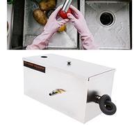 Commercial Grease Interceptor, 60 x 30 x 30 cm, trampa de acero inoxidable, separador de aceite y agua para restaurante, cafetería, Kanteen