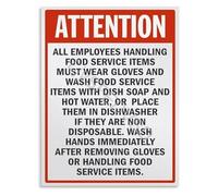 Commercial Kitchen Hand Washing and Glove Use Poster Food Service Educational Guidelines Canvas Wall-Art for Food Industry(Framed,12x18inch(30x45cm))
