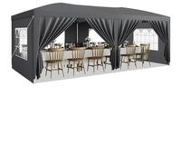 Commercial Pop Up Canopy Tent Heavy Duty Outdoor Event Shelter with 6 Sidewalls Waterproof Party Gazebo & Carry Bag para Exteriores, jardín(Grey)