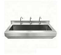 Commercial Stainless Steel Utility Sink Multi-Station Hand Wash Trough | Heavy Duty Service Sink with Drain Kit and Faucets, Wall Mount Hidden Hook, Large Laundry Sink Basin