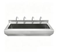 Commercial Stainless Steel Utility Sink Multi-Station Hand Wash Trough | Heavy Duty Service Sink with Drain Kit and Faucets, Wall Mount Hidden Hook, Large Laundry Sink Basin