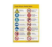 Commercial Truck Safety Poster Defensive Driving Guidelines Canvas Wall Art for Fleet Management Accident Prevention Tool(Unframed,12X18inch(30X45cm))