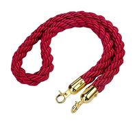 Commercial VIP Queue Barrier Rope/Hanging Crowd Control Rope,Hemp Heavy-Duty Twisted Stanchion Rope, for Bank Hotel Hospital(Red,0.6m/2ft/24inch)