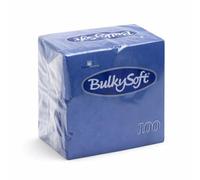 Commerline 100 servilletas de papel azules de 33 x 33 cm, 2 capas, pliegue 1/4, servilletas de papel suaves y absorbentes para gastronomía, restaurantes, catering, fiestas, cumpleaños y eventos