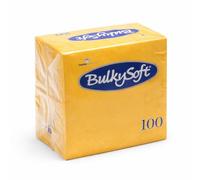 Commerline 300 servilletas de papel amarillas de 33 x 33 cm de doble capa, pliegue 1/4, suaves y absorbentes para gastronomía, restaurantes, catering, fiestas, cumpleaños y eventos, servilletas