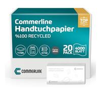 Commerline 5000 hojas de toallas de papel gris, 25 x 23 cm, plegable ZZ, papel de toalla para dispensador, 1 capa, toalla de papel desechable, toallas plegables para inodoros, toallas higiénicas para