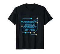 Commit Early Commit Often Code Graph Aqua Orange Dev Novedad Camiseta