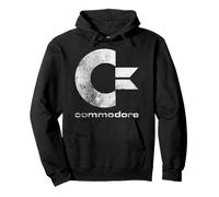 Commodore - C64 letra mayúscula Grunge lavado a la piedra Sudadera con Capucha