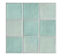 Commomy 10-Piezas Azulejos Adhesivos Cocina Autoadhesivos, Mate Verde Azulado Claro Matte 30x30cm Paneles de Pared 3D, PVC Paneles Decorativos para Pared, para la Cocina, Baños, Salpicadero