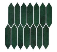 Commomy 10-Piezas Azulejos Adhesivos Cocina Baño Metro, PVC Mate Verde Oscuro, 3D Pegatinas Baldosas Adhesivas Paneles Decorativas Pared Peel Stick Tiles(30 x 30 cm)