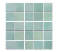 Commomy 10-Piezas Azulejos Adhesivosz Autoadhesivos Pared Cocina y Baño, Verde Bambú, 3D Mate PVC Baldosas Adhesivas Salpicadero, Impermeables(30x30cm)