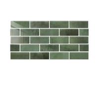 Commomy 12 Piezas Azulejos Adhesivos Cocina Baño, 15 x 30 cm, Pegatinas de Baldosas Adhesivas Pared Autoadhesivos, Mármol Verde, Impermeables, para Salpicaderos Decoración de Interiores
