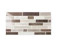 Commomy 12 Piezas Azulejos Adhesivos Cocina Baño, 15 x 30 cm, Pegatinas de Baldosas Adhesivas Pared Autoadhesivos, Mármol Marrón, Impermeables, para Salpicaderos Decoración de Interiores