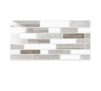 Commomy 12 Piezas Azulejos Adhesivos Cocina Baño, 15 x 30 cm, Pegatinas de Baldosas Adhesivas Pared Autoadhesivos, Mármol Gris Blanco, Impermeables, para Salpicaderos Decoración de Interiores