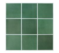 Commomy Azulejos Adhesivos Cocina Baldosas, Matt Verde Hierba PVC Azulejos Adhesivos Pared Cocina Baño Metro 3D Pegatinas Adhesivas para Pared, 10 Piezas, 30 x 30cm