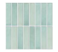 Commomy Azulejos Adhesivos Cocina Baño 10 Piezas, Matte Verde Claro, 30 x 30 cm, Paneles de Pared 3D Azulejos Adhesivos Pegatinas de Baldosas Autoadhesivos para Cocina, Baño, Decoración de Pared