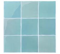Commomy Gruesas Azulejos Adhesivos Cocina, 10-Piezas, 30.5 x 30.5cm, Azul Baldosa Vinilo Cocina Pared Autoadhesivos 3D, Salpicadero Baldosas Adhesivas para Pared Cocina Baño y Metro