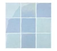 Commomy Gruesas Azulejos Adhesivos Cocina, 10-Piezas, 30.5 x 30.5cm, Azul Claro Baldosa Vinilo Cocina Pared Autoadhesivos 3D, Salpicadero Baldosas Adhesivas para Pared Cocina Baño Metro