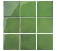 Commomy Gruesas Azulejos Adhesivos Cocina, 10-Piezas, 30.5 x 30.5cm, Verde Baldosa Vinilo Cocina Pared Autoadhesivos 3D, Salpicadero Baldosas Adhesivas para Pared Cocina Baño y Metro