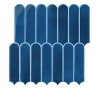 Commomy Gruesas Azulejos Adhesivos Cocina, 10 Piezas, Azul Malaquita, Vinilo Pared Cocina Baldosas Adhesivas 3D para Pared Baño Metro, Adhesivas Fuertes, Impermeables, 30,5 x 30,5 cm