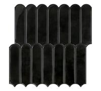 Commomy Gruesas Azulejos Adhesivos Cocina, 10 Piezas, Negro, Vinilo Pared Cocina Baldosas Adhesivas 3D para Pared Baño Metro, Adhesivas Fuertes, Impermeables, 30,5 x 30,5 cm