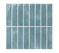 Commomy Vinilo Azulejos Adhesivos Cocina Baño, Azul Aguamarina, 3D Baldosas Adhesivas Decorativas Pared Azulejo Metro Adhesivo(10-Piezas, 30.5 x 30.5 cm)