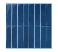 Commomy Vinilo Azulejos Adhesivos Cocina Baño, Azul Oscuro, 3D Baldosas Adhesivas Decorativas Pared Azulejo Metro Adhesivo(10-Piezas, 30.5 x 30.5 cm)