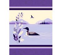 Common Loon Novelty Notebook - Mountain Lake Boho Design: 8.5" X 11" 140 Pages Wide Ruled Paperback