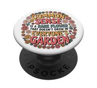 Common Sense is a Rare Flower Humor Design PopSockets PopGrip Adhesivo