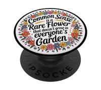 Common Sense Rare Flower Funny Gardening Joke PopSockets PopGrip Adhesivo