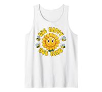 Common Sunflower Inspirational Motivation Bee Happy Bee Kind Camiseta sin Mangas